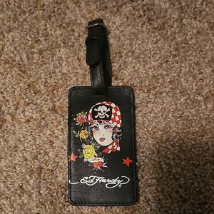 Ed Hardy Black Luggage Tag